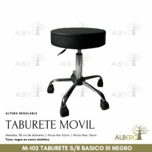 M-102 TABURETE S/R BASICO III NEGRO