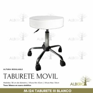 M-124 TABURETE S/R BASICO III BLANCO